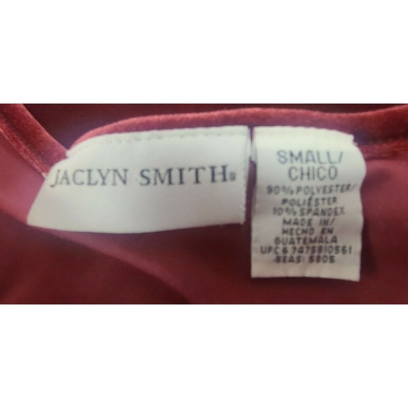 Jaclyn Smith Women's (S) Red/Burgundy Velour Short Sleeve Top and Pants-2 Piece - Picture 11 of 11